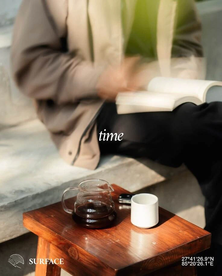 Candid coffee moment with natural movement